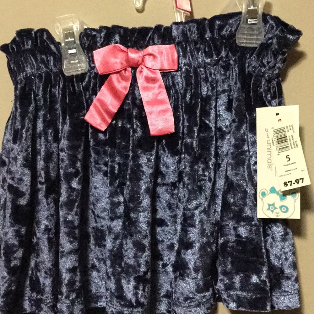 365 kids velour skirt with a bow